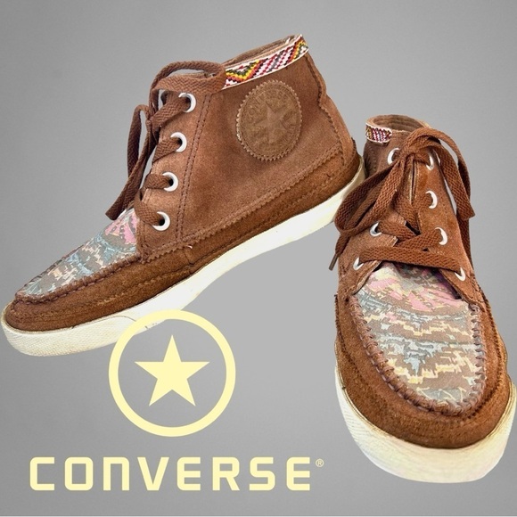Vintage Very Rare CONVERSE ALL STAR CHUCK TAYLOR Cognac Suede Moccasin S… - Picture 1 of 10